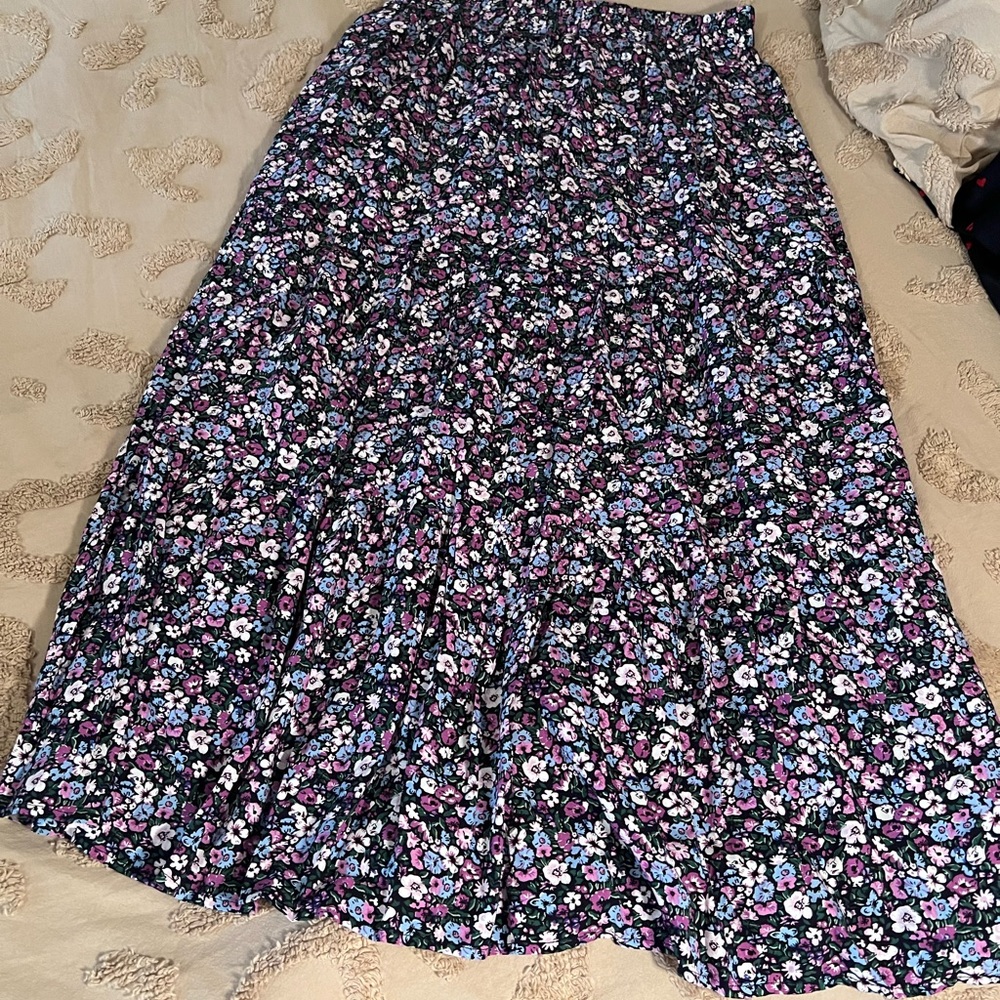 Floral Black Skirt